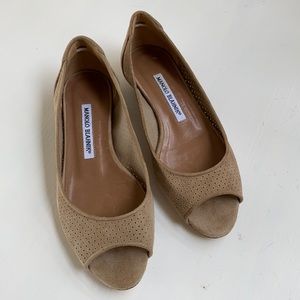 MANOLO BLAHNIK PEEP TOE FLATS Size 36/6